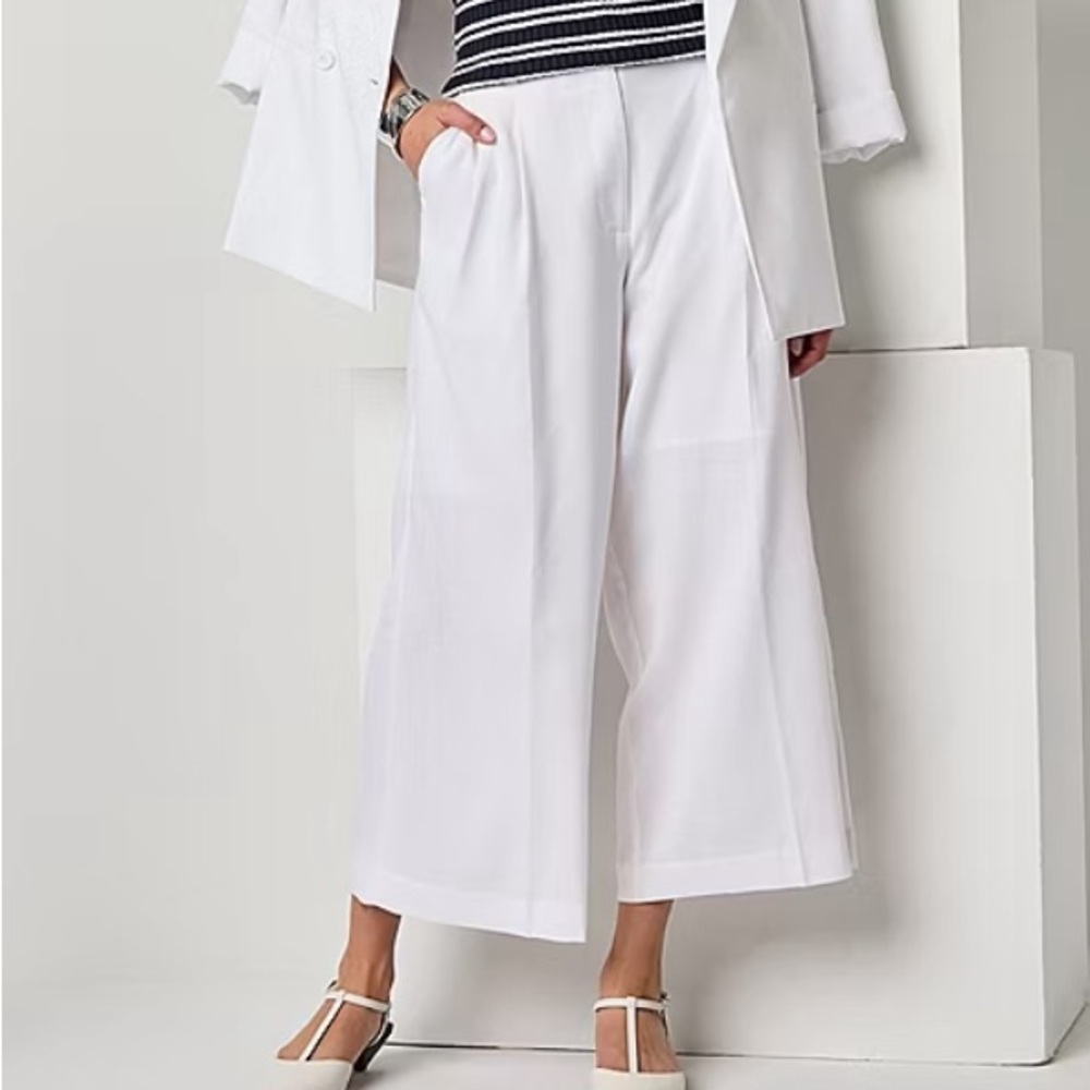 Worthington Crisp White Wide-Leg Pants